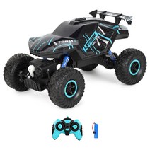 지게차충전기 배터리 밧데리 2.4GHz 4WD RC 락 크롤러 오프로드 트럭 20 km/h 고속 원격 제어 자동차 키즈, 01 Blue Battery1