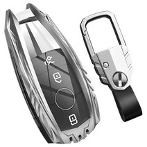 더조은셀러 벤츠 S C E 클래스 메탈뷰 키케이스 키홀더 풀커버 키링 key, 벤츠 Key-02 - 실버, 1개