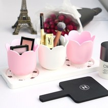 플라워 다용도 보관함 카드 USB 메모 열쇠 클립 볼펜 연필 칫솔 치약 보관함, 블루