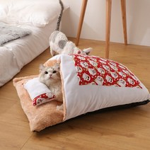 일본 고양이 침대 베개 겨울 따뜻한 고양이 동굴 집 플러스 벨벳 개 애완 동물 침대 깊은 잠자는 고양이 매트 침낭 둥지 쿠션, 블랙 플러스 벨벳, 45x30cm