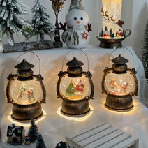 크리스마스 엔틱 LED 워터볼 조명 랜턴 스노우볼 램프 장식 인테리어 소품 디자인 상품, 눈사람