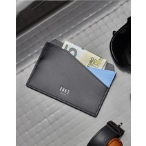 23SS [LUI&LEI][루이앤레이] 블랙 스카이 블루 컬러 배색 소가죽 단카드지갑 DBHO3E682BK