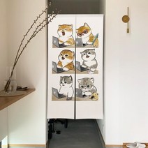 일본 문 커튼 노렌 귀여운 재미 있은 고양이 커튼 거실 침실 출입구 파티션 주방 입구 걸이식 반 커튼