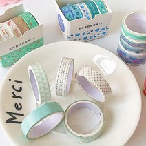 도매팜 5개+5개 붙이기만하면 꾸민 느낌이 확 나는 마스킹테이프 세트 다용도 다이어리 포장지 편지, 1set(5p)+1set(5p), 에버그린패턴