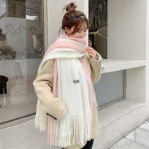 스카프머리끈 따뜻한 두꺼운 니트 스카프 긴 태슬 헤드 더블 컬러 스톤 숄 랩 YG946 패션271853, YG94603_200x45cm