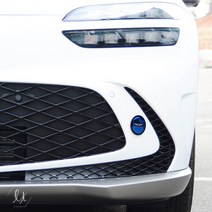 [가오] 제네시스 G70 G80 G90 꾸미기 포인트 뱃지 외관 장식 몰딩 액세서리 튜닝 용품, 옐로우라인, 블루(1P)