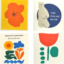 탐나네 12종 북유럽행주 셀룰로오스행주 친환경행주 독일펄프행주 스웨덴행주 컵받침 다용도 받침, 5.이화