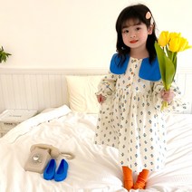 이나 블루카라 패턴원피스 아동복 아동원피스 여아옷 여아원피스 여아의류 여자아동복 아동치마 여아치마 키즈 유아원피스