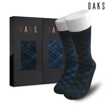 [AK PLAZA] 닥스 양말 신사 남성 2족 선물 세트 남자 장목 가는체크 긴목 22804