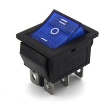 토글 스위치 래칭 로커 전원 IO 4 핀 6 조명 포함 16A 250VAC 20A 125VAC KCD4 5 개, 파란색 3단 기어 6핀