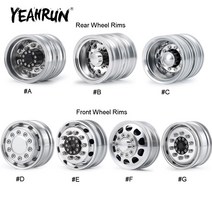 YEAHRUN 합금 금속 비드 록 앞뒤 바퀴 바퀴 허브 타미야 R620 114 RC 트랙터 트레일러화물 트럭 업 그레 이드 부품, [10] DFront Wheel 1Pcs