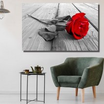 셀러허브 빨간장미 도시 와이드 풍경 사진 그림 액자 40호 100x63cm, 캔버스액자(옆면연장)