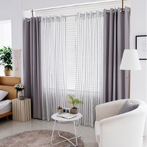 브랜드없음 [리앤룸] 4장 커튼 SETㅣ무지 암막커튼+레이스 5종 (택1)
