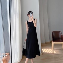 맥시 롱원피스 봄여성 나시 레이어드 뷔에스트 드레스