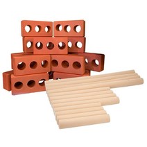 어린이 벽돌 집짓기 놀이교구 대형 빅블록 레드 40pcs 아기블록