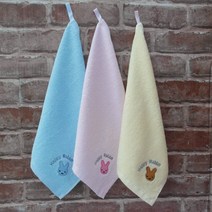 토끼키친타올 주방타올 어린이집타올 수건 답례품 돌답례품 판촉물, 노랑, 1개