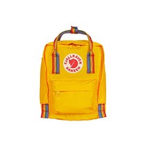 Fjallraven 여성의 칸켄 미니 백팩, Warm Yellow/Rainbow Pattern, Warm Yellow/Rainbow Pattern