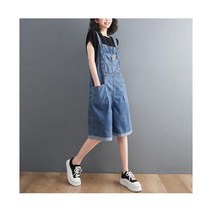 데님점프수트 멜빵바지 청점프슈트 제주도 연예인 비비드 오피스룩 피로연 하객