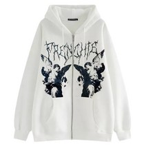 [LF] 여성 고딕 빈티지 후드 야상 오버하라주쿠 스트리트웨어 여 스파이더 아쿠아자켓