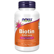 나우푸드 모발 피부 및 손톱 비오틴 5000mcg 식물성 캡슐 120정