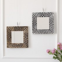 네모난 미니거울 현관 거실 인테리어 벽걸이 작은거울, B(스톤) 골드