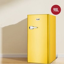 복고풍 소형 냉장고 가정용 에너지 절약 냉장고 기숙사 냉장고 50L/98L/118L/132L/156L, 옐로우, 98L