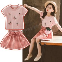 아동여아 상하복 프린팅반팔티+치마 예쁜 주니어 여름 chutdse6, 옐로