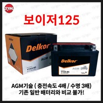 보이저125 보이져125 배터리 델코 AGM YTX9-BS 8Ah, 일반출고