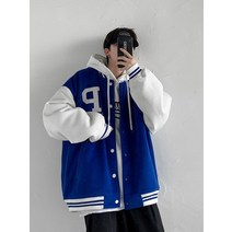 Gmiixder-미국 야구 유니폼 재킷 남성 봄 힙합 쿨 대표팀 코트 하이 스트리트 클라인 블루 바머 2022