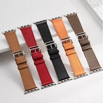 재고정리 프랑스 명풍 앱송가죽 애플워치호환 가죽스트랩, 블랙, 38-40-41mm