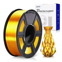 실크 실버 PLA 3D 프린터 필라멘트 1.75mm JAYO 실크 PLA 0.65kg 스풀 3D 인쇄 소재 실크처럼 빛나는 표면 깔끔한 목재 필라멘트 대부분의 FDM 3D, 1kg Silk Light Gold