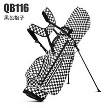 PGM 체커보드 골프백 거치대 스탠드 가방 여성 나일론 캐디가방 방수 클럽백, 블랙체크