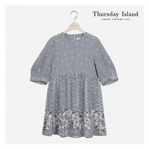 [써스데이아일랜드][Thursday Island] 여성 깅엄 체크 보더 블라우스(T214MBL232W) 395965