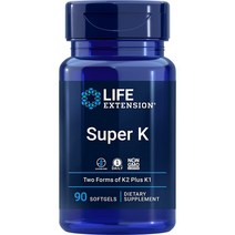 Super K Vitamin K1 and Two Forms of K2 비타민 K1 및 K2 MK-4와 MK-7을 함유 소프트젤 뼈 건강 심장 동맥 건강을 유지 하는 영양제, 90 정