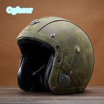 Ogfaour 할리데이비슨헬멧 고글3종 1포함 12종 수제 레트로 바이크 헬멧 복고풍 빈티지 A23022822, A형