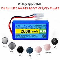 로봇청소기 배터리 호환 14.8V 2600mah ILIFE 리튬 사자 A4s A7 V7s 플러스 V55 Pro W400 A9s PX-B020 로봇 진공 청소기 14.4v, [01] 14.8 볼트, [02] 3200mAh