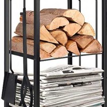 장작 거치대 수납 받침대 글램핑 불멍 철제 보관대, 45*30*73벽난로선반+4종세트번호006/e