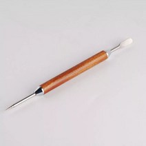 커피 머신 호환 부품 1pcs 바리 스타 카푸치노 에스프레소 장식 라떼 아트 펜 탬퍼 바늘 로즈 우드 핸들 스틱 도구, 배 꽃 손잡이