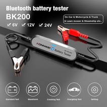 배터리 테스터 DC 12v 24v 오토바이 자동차 업그레이드 BK200 블루투스 5.0 자동차 오토바이 배터리 테스터, 01 BK200-Grey