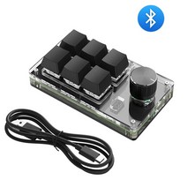매크로키보드 단축키보드 리니지 키보드 노가다 작업용 키보드 Usb 매크로 프로그래밍, k06-black-bt, 파란색 스위치