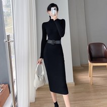 오버클래쓰 여성 터틀넥 슬림핏 단색 기본 정장 오피스룩