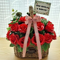 카네이션 로즈 30송이 50송이 어버이날 비누꽃바구니, 30송이 ALL로즈 레드