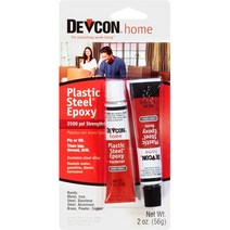 Devcon (52345-12PK) Plastic Steel Epoxy - 1 oz. 2-Part Tube (Pack of 12) Gray, 회색, 12개들이 1온스 팩