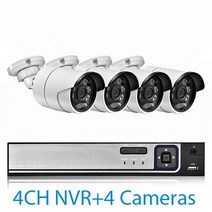 울트라 HD POE NVR 시스템 키트 야외 CCTV 녹화 감시 8MP IP 카메라 홈 비디오 4K, 02 4CH NVR and 4Cameras_05 4T