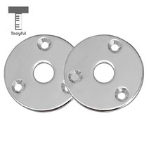 기타부품 2pcs 유니버설 일렉트릭 기타 잭베이스 출력 소켓 플레이트 플매트 카펫 러그 커버, [02] Silver