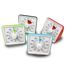 어린이 카운트 타이머 타임키퍼 알람 60분 시간 훈련 학습 스터디 공부 요리 쿠킹 아날로그, 색상, 무음블랙