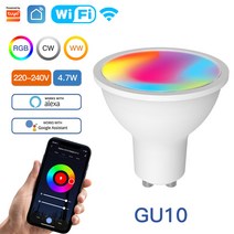무선 모션 센서 감지기 MOES 투야 지그비 GU10 와이파이 스마트 LED RGB C W 화이트 조도 조절 라이프 앱 제어 음성 구글, 없음, 8.Wifi GU10 220-240V - 8 PCS