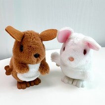 크앤비 점프하는 움직이는 걸어다니는 토끼 캥거루 태엽 인형 반려동물 고양이 강아지 장난감, 하얀토끼인형(1개)