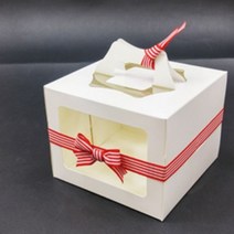 미니케이크상자 창문형박스 14x14x11cm (50매)받침세트