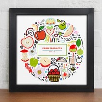 아트박스/꾸밈 iv028-과일아이콘_인테리어액자, 블랙/3-파인애플